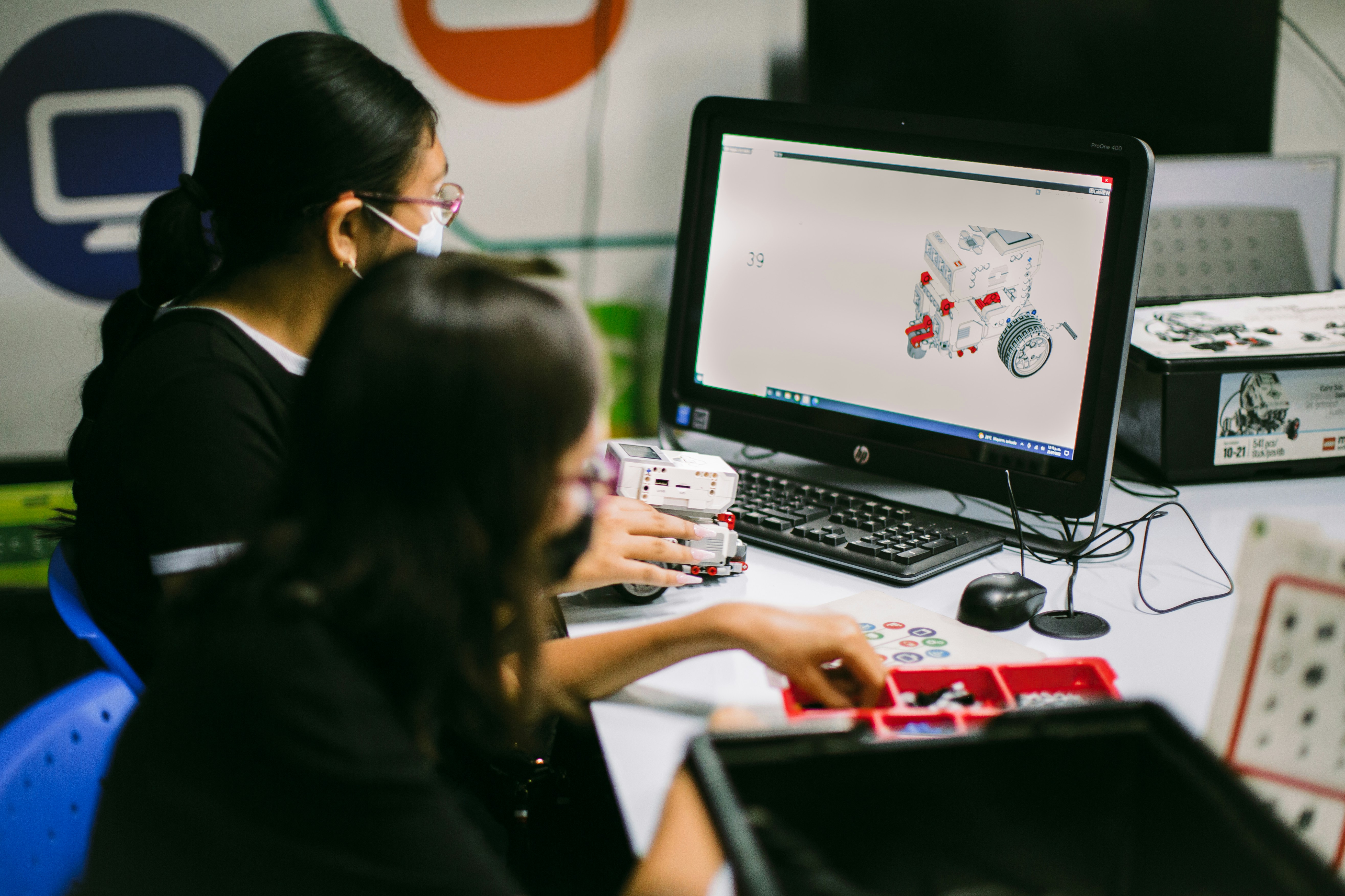 Girls competing in AI robotics challenge